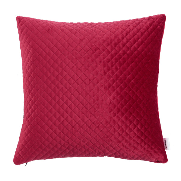 Red Quilted Velvet cushion - Ronda - Oggvada