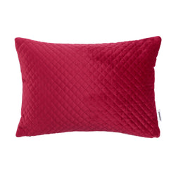 Red Quilted Velvet cushion - Ronda - Oggvada