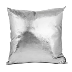 Silver faux Leather cushion - Silvia - Oggvada